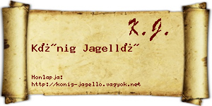 Kőnig Jagelló névjegykártya